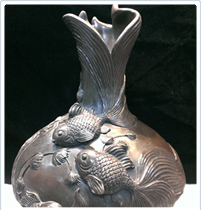 雙魚紫銅瓶