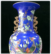 寶藍色雙鳳瓶