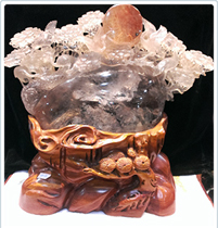 水晶松鶴延年